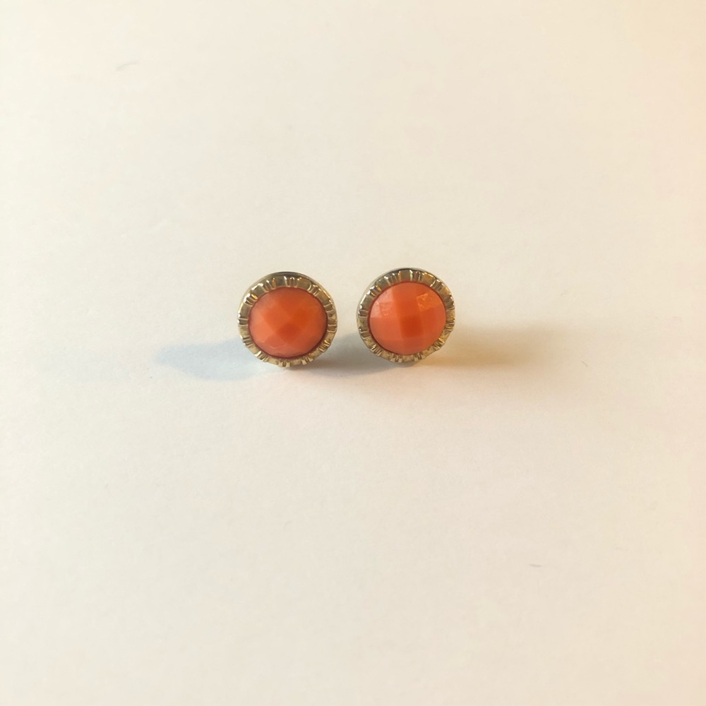 🍌BANANA REPUBLIC Button Earrings - Coral